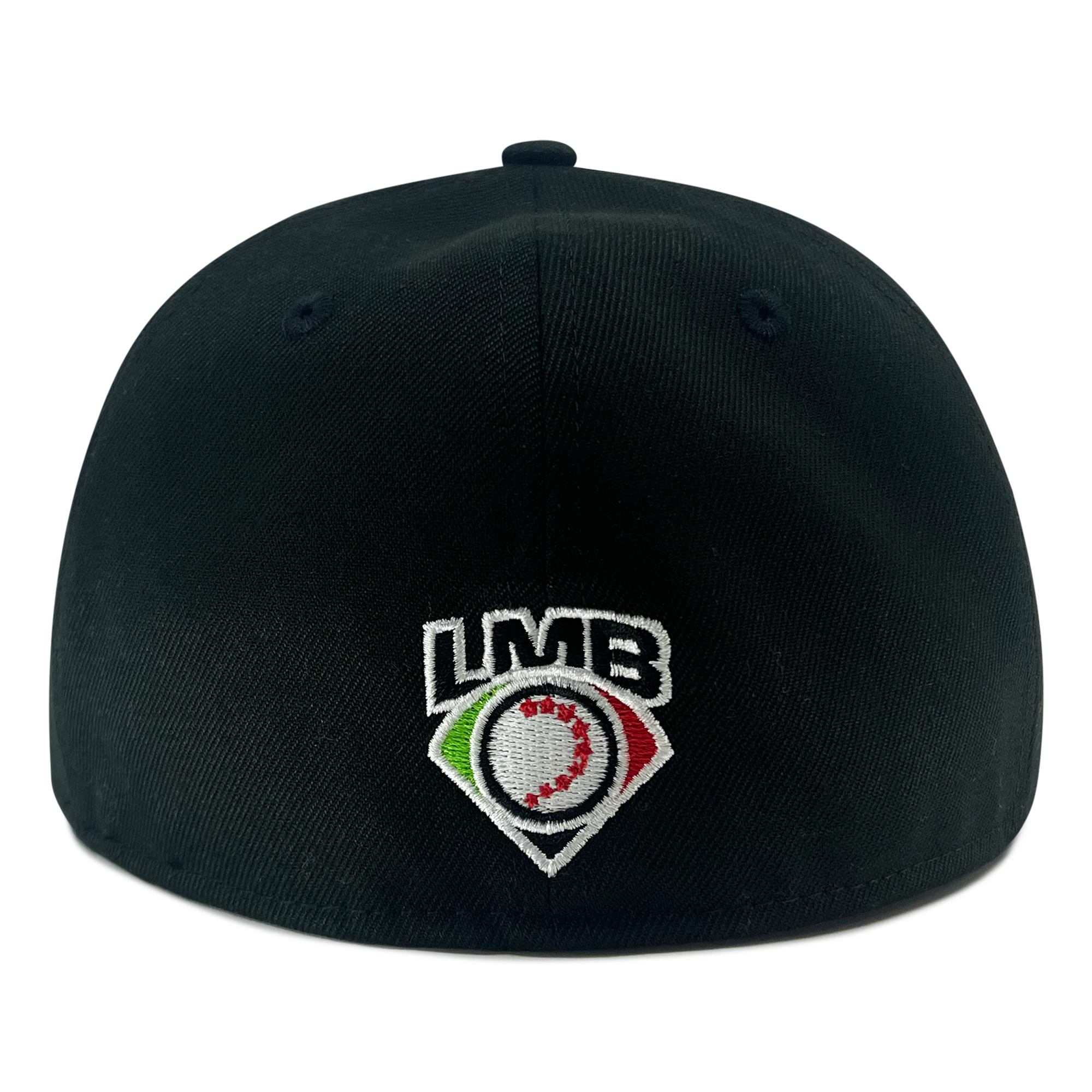 A black New Era Pericos ALT 59FIFTY cap by Retail Vendors featuring the logo of the Mexican Baseball League (LMB) is shown. The logo displays a stylized baseball with red and green accents within a white and black diamond shape, with the letters "LMB" in white above it.
