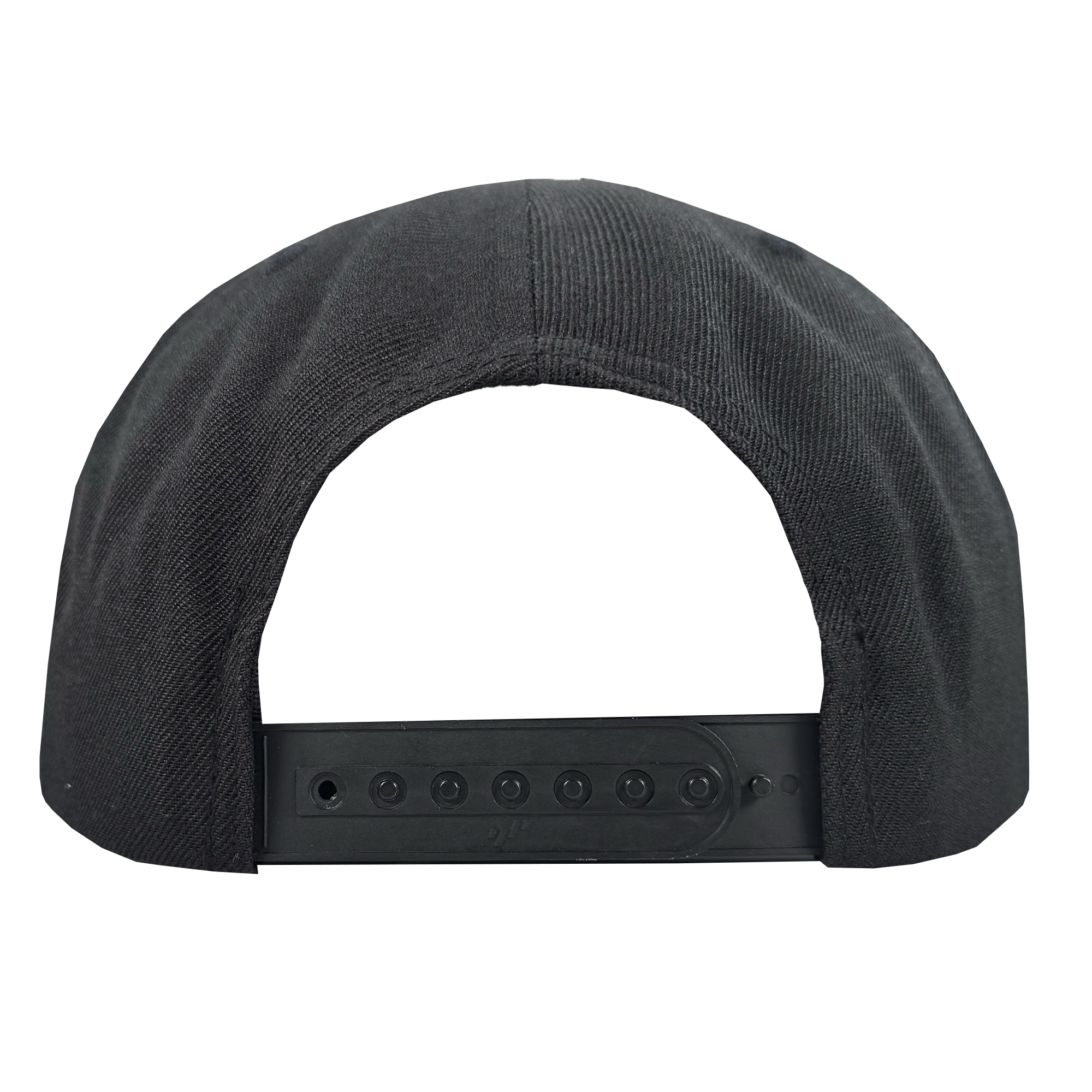 The Power of the People Snapback by Oaklandish is a black cap with an adjustable snapback strap and textured fabric, viewed from the back. Part of the Social Consciousness Apparel line, it stands out against a plain white background.