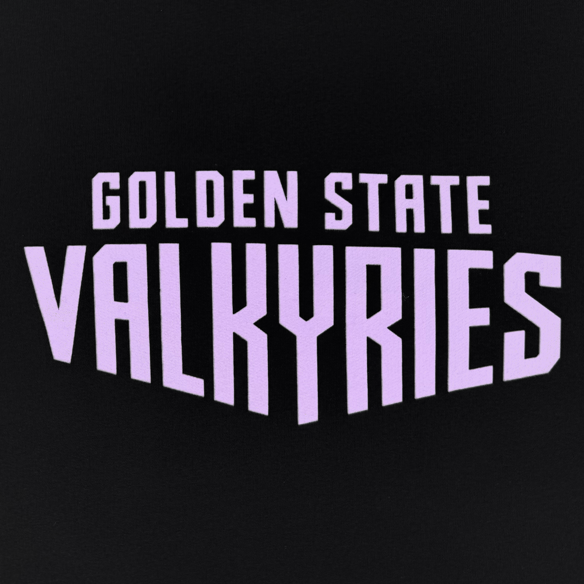 The GSV Golden State Valkyries Circle Lock Up Crew features a bold, all-caps light lavender logo on black—perfect for showcasing your Valkyries pride in this premium heavyweight fleece sweatshirt.