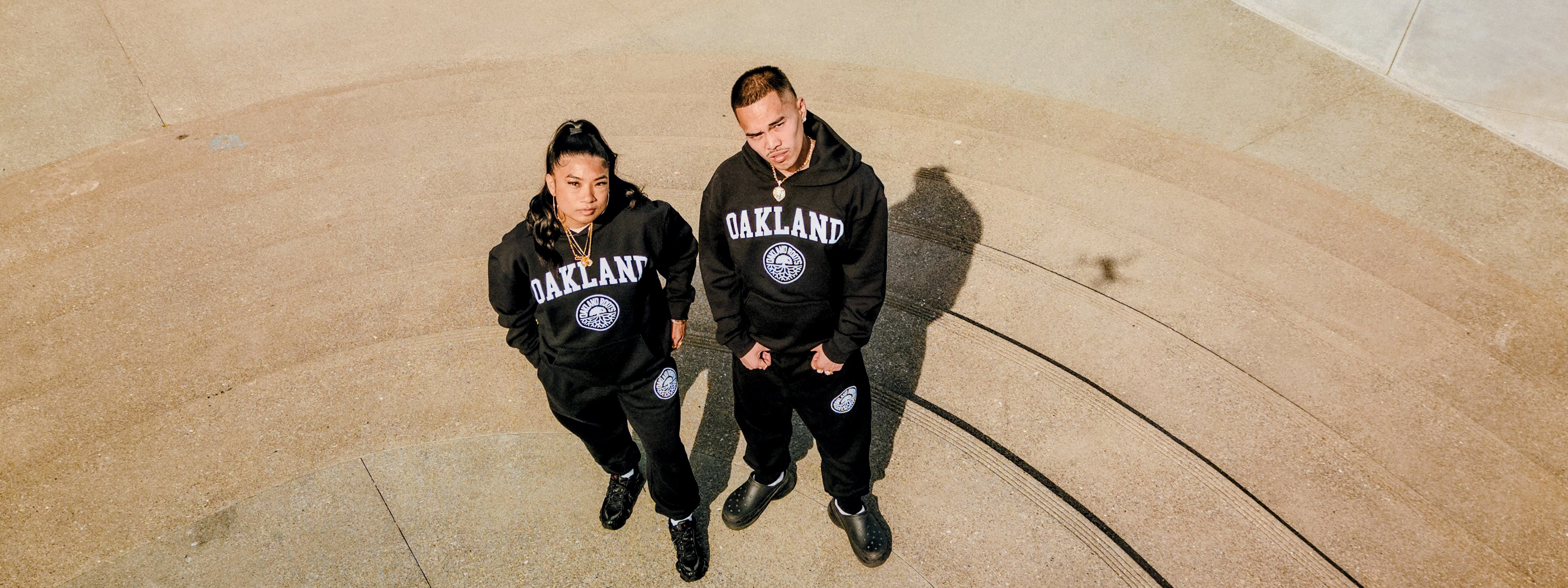 Oakland Roots SC Varsity jacket on model