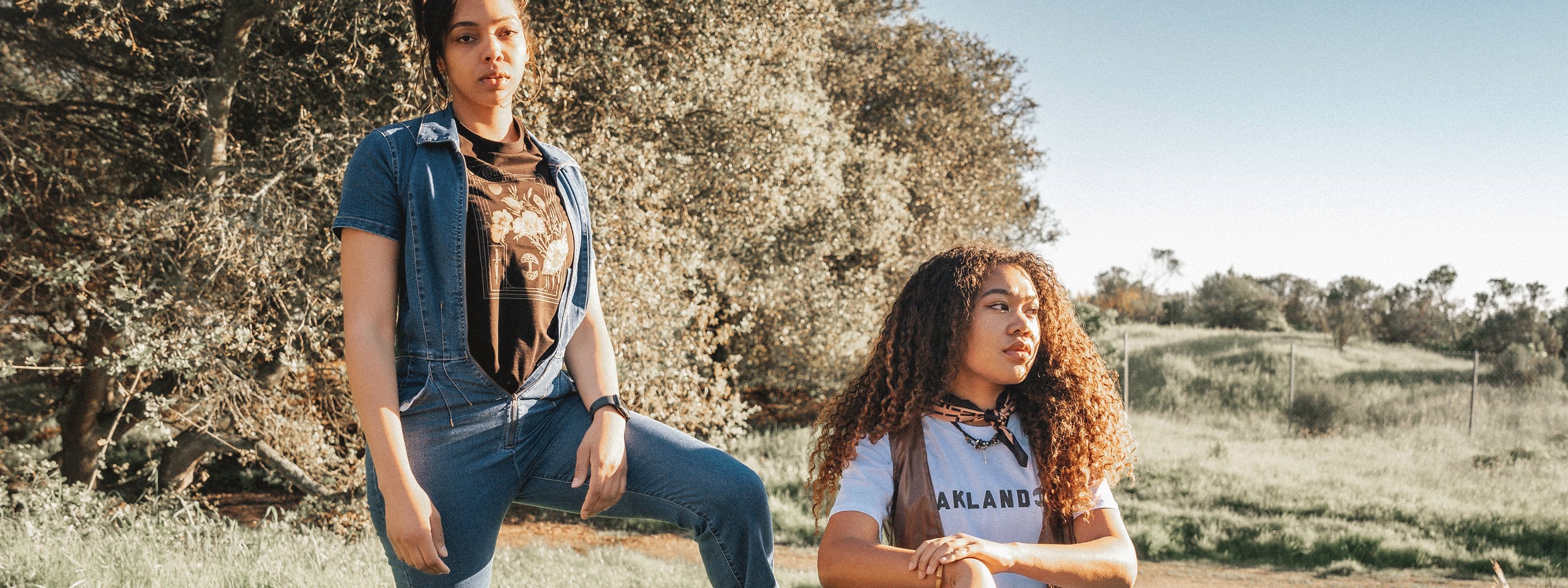 Female model wearing Bookman tee.