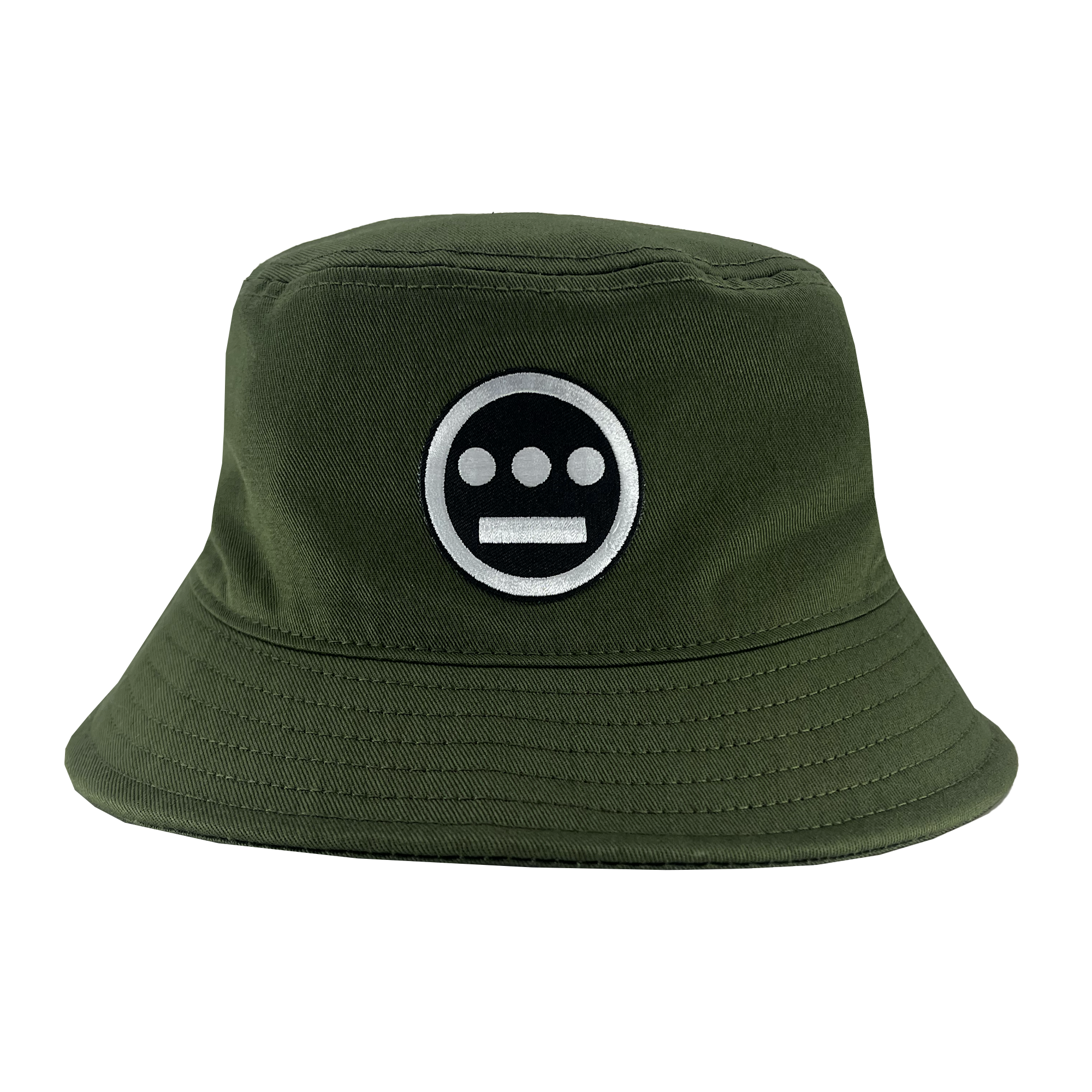 Army color bucket hat with Hiero logo patch.