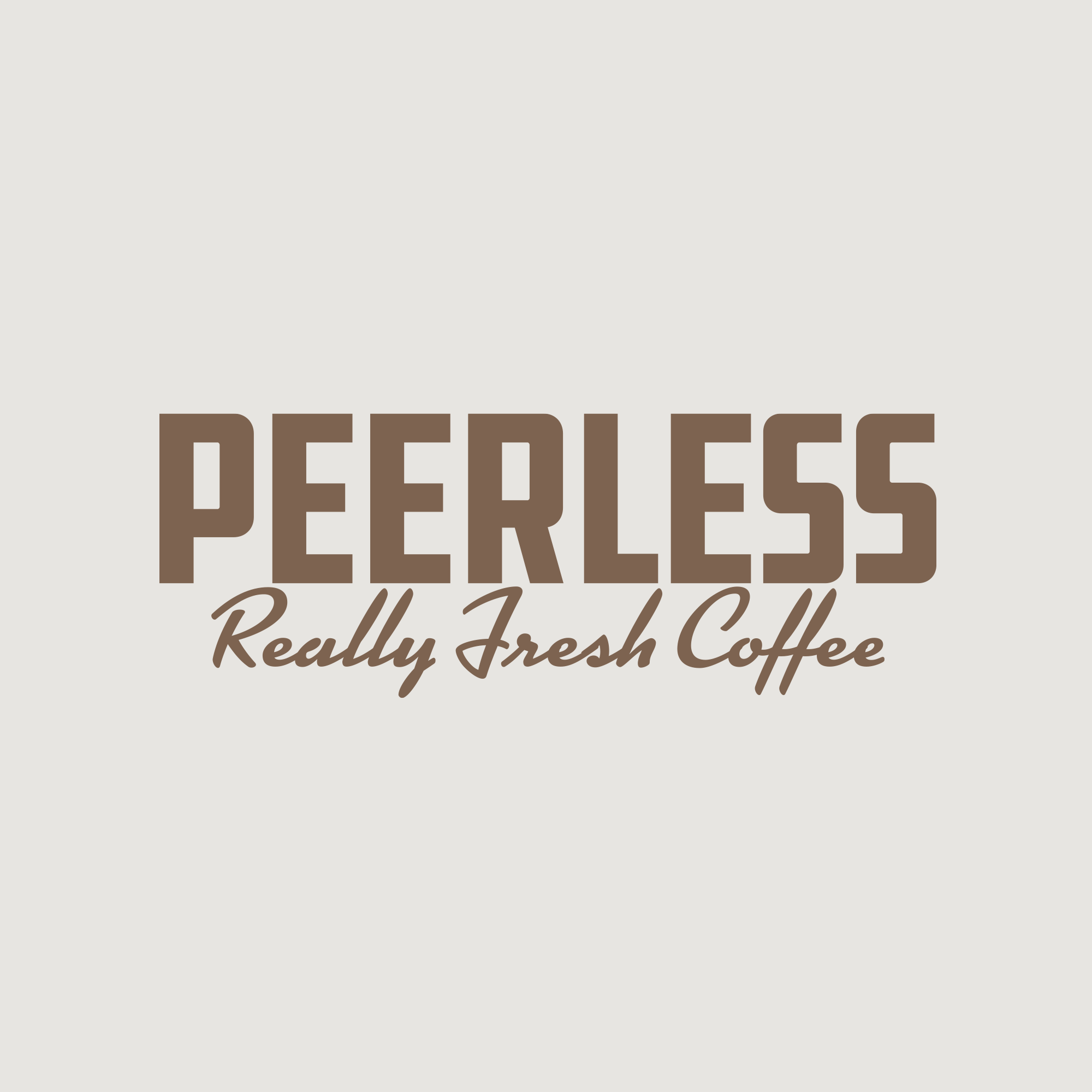 The image displays a logo with the text "OAKLANDISH" in bold, brown, uppercase letters. Below it, "Peerless Arabica Tee" is written in a cursive, brown font. The background is plain white—a nod to the Arabica coffee tree's delicate charm.